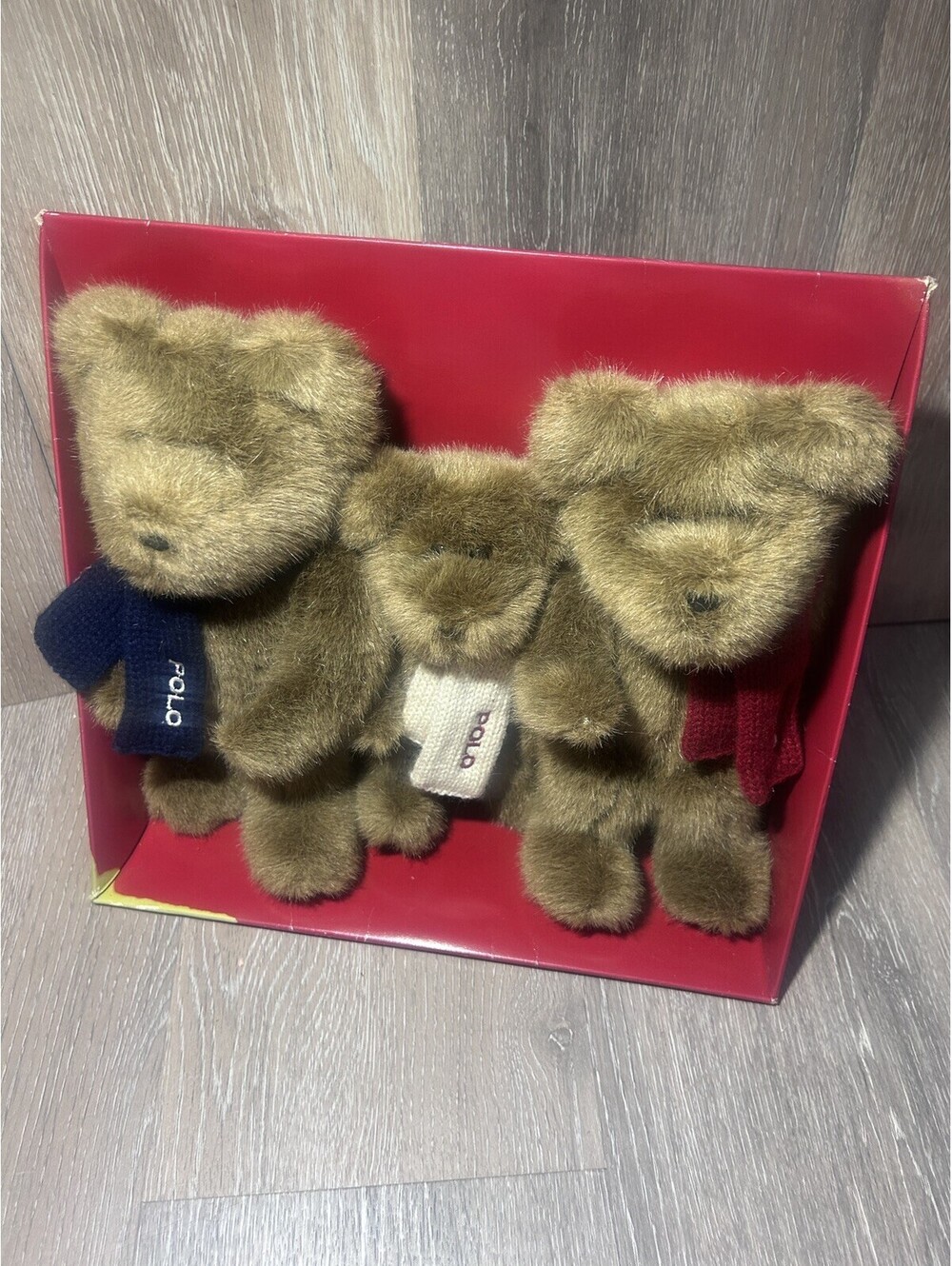 Ralph Lauren 2001 Polo Plush The Bears That Care Red White & Blue Scarves NEW